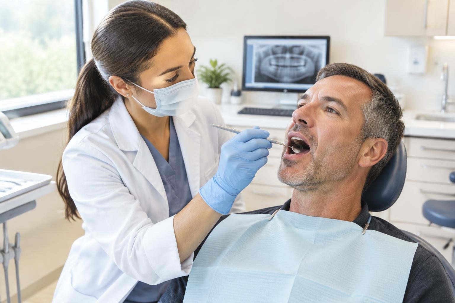 Illustrative comprehensive examination dental photograph, not the YV Dental team or premises